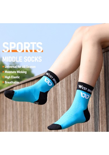 Bisiklet Sürme Orta Bacak Çorapları Bisiklet Yürüyüş Çorapları Yumuşak Nefes Alabilir Spor Çorapları Rahat Yüksek Elastik Koşu Çorapları Gri