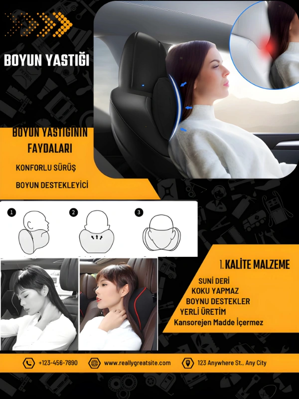 Peugeot 3008 2017 Ve Sonrası Oto Koltuk Düz Renk Boyun Yastığı 2 Adet