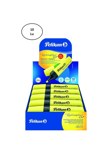 Pelikan 490 Fosforlu İşaretleme Kalemi Sarı 10 Lu Sarı