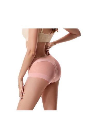Pembe Dikişsiz Nefes Örgü Intimates Vücut Şekillendirici Külot Yüksek Bel Shapewear Elastik Intimates Zayıflama Korse Iç Çamaşırı Pembe