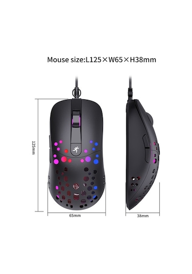 Novahub Profesyonel Rgb Oyun Faresi Hxsj A904 - 6 Dpı, 20 Milyon Tıklama Ömrü, Optik Sensör Optik