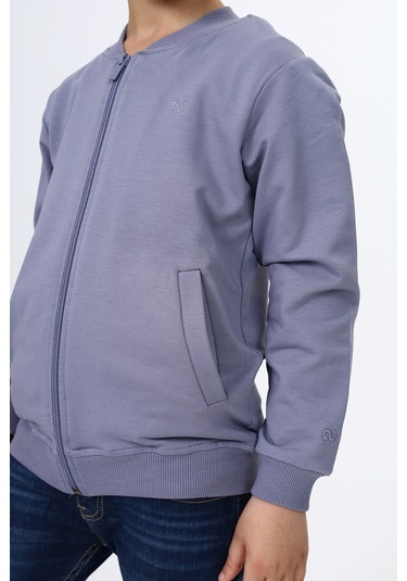 Toontoy Erkek Çocuk Nakışlı Hırka Koyu Gri