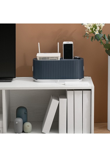 Telefon Tutucu Kapaklı Kablo Yönetim Kutusu Masa Tel Beyaz Beyaz