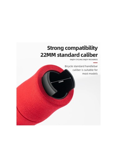 Rockbros 40720005001 1 Çift Bambu Ortak Gidon Sapları, Toz Fişli Eva Sünger Bisiklet Kolu Kapağı - Siyah