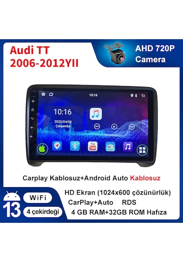 Audi Tt 2006-2012yıl 4gb Ram 32gb Android Carplay Araç Multimedya