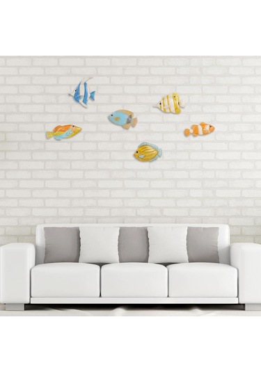 Kangvka Demir Deniz Balık Duvar Dekorasyonu - Canlı 3d Görünüm - Çevre Dost Boya - Oturma Odası Dekoru