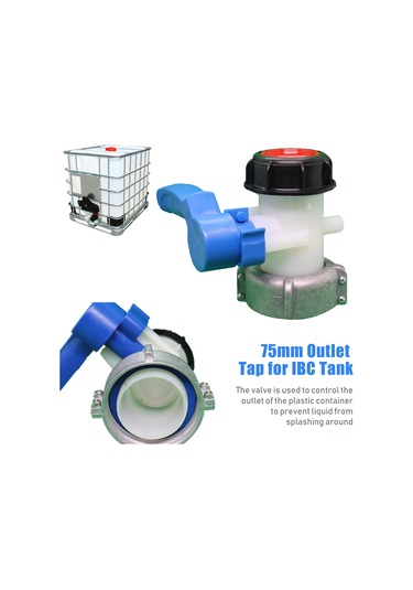 Xiyyadms Ibc Tank Alüminyum Dn50 Kelebek Vana - 75mm Çıkış Ağzı, Asit Ve Alkali Dirençli