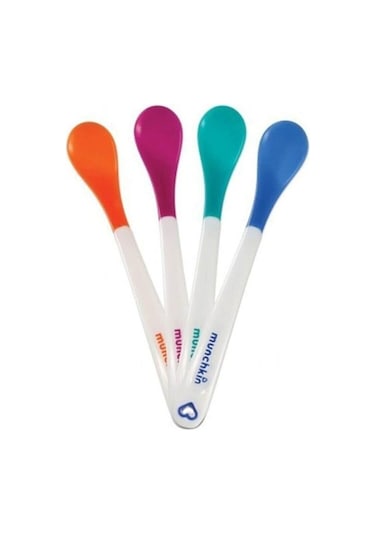 Munchkin 4+ Ay Isı Korumalı Bebek Kaşıkları Renkli 4 Adet Çok Renkli