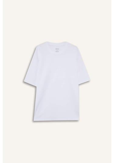 Defacto Oversize Geniş Kalıp Bisiklet Yaka Kısa Kollu Basic Düz Ağır Kumaş Tişört X3926az26spwt34 Beyaz-wt34 Defacto Oversize Geniş Kalıp Bisiklet Yaka Kısa Kollu Basic Düz Ağır Kumaş Tişört X3926az26spwt34 Beyaz-wt34