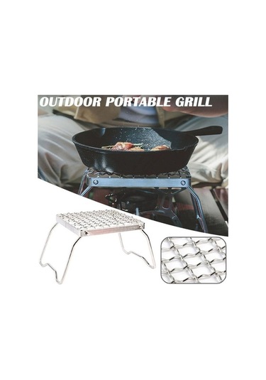 Novahub Mini Katlanır Izgara Standı, Paslanmaz Çelik, Gümüş, Kamp & Piknik, Barbekü Pişirme Aleti Gümüş