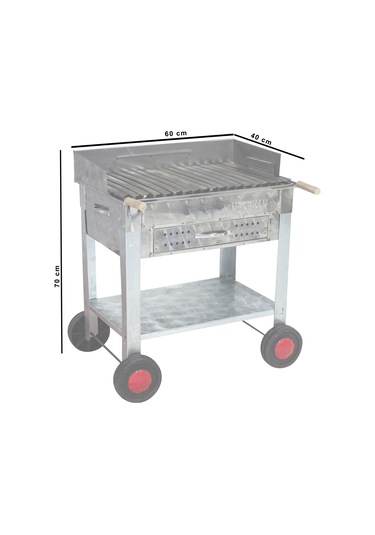 Metehan MTH-149 Pervazlı - Çekmeceli - Lama Izgaralı - Dört Tekerlekli Mangal