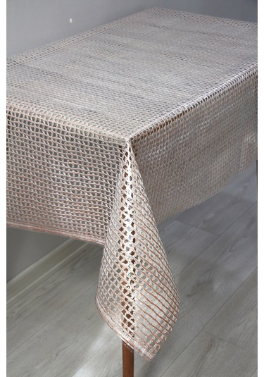 Pvc Şeffaf Kaplama Silinebilir Masa Örtüsü Örgü Hasır Bakır