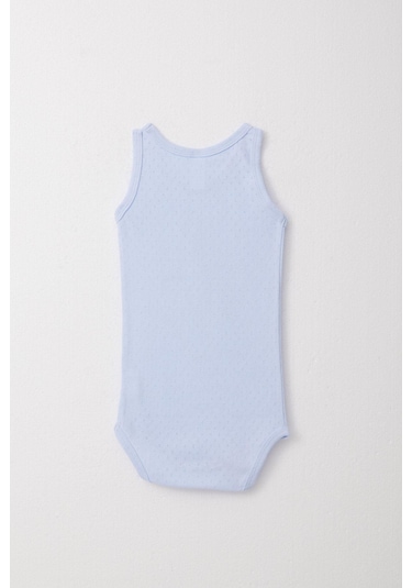 Breeze Erkek Bebek Çıtçıtlı Atlet Zıbın Body Jakarlı 9 Ay-3 Yaş, Açık Mavi Açık Mavi