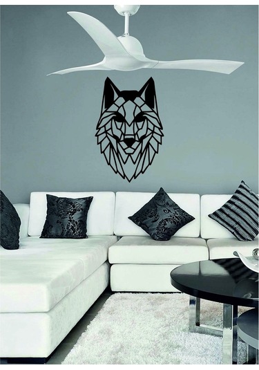 Kurt Tasarımlı Ahşap Duvar Dekoru-Kurt Kafası