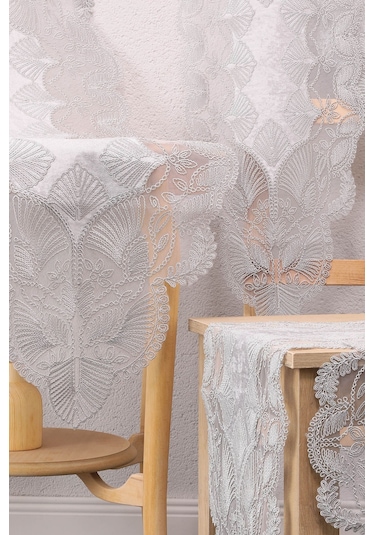 Avangart Kadife Fransız Güpürlü 5 Parça Salon Takımı - Gri