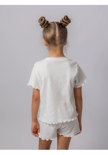 Sem Bur Çocuklar İçin Dantelli Pijama Takımı Şortlu 462072134 Beyaz
