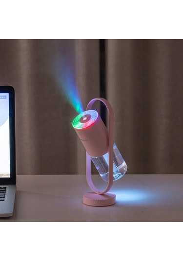 Ruicoo 200ml Kapasiteli Nane Zembil Nanopartikül Buhar, Sessiz Isıtma, 360 Derece Döner, Renkli Gece Işığı Açık Mavi Standart