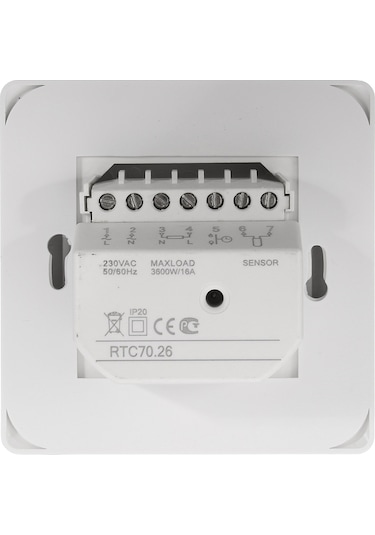 Xindoker Manuel Knoblu 230v Radyant Isı Kontrol Cihazı, 5-40 C Aralığında, 16a, 3m Sensörlü, Ip20 Beyaz Termostat