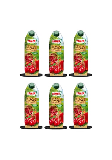 Tamek %100 Vişne - Elma Suyu 1 Lt X 6 Adet