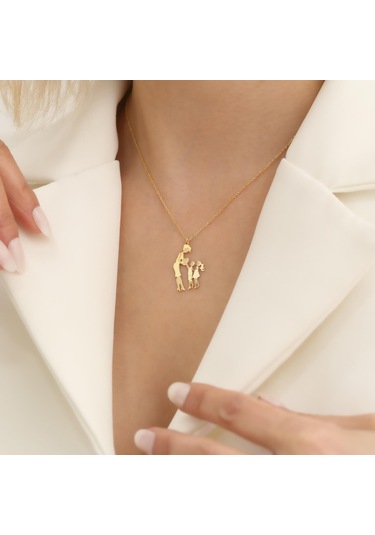 925 Ayar Gümüş Anne Kızı ve Oğlu Kolye