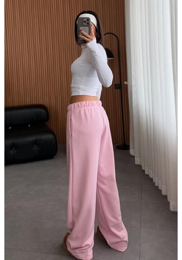 Madmext Pembe Bol Paça Kadın Eşofman Altı Mg2279 Pembe