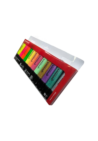 Penmark Fosforlu Kalem 12'li Asetat Karışık Renk 4 Neon +4 Pastel+4 Simli 8683181701878 Hs-505-12nps 709698 Çok Renkli