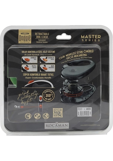 Doggie Master Large Otomatik Tasma 5 Metre Siyah