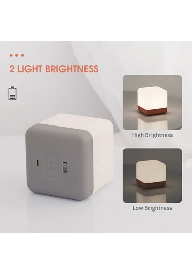 Ruicoo Şarj Edilebilir Küp Gece Lambası - 2 Işık Parlaklığı, 5/15/30/60 Dakika Zamanlayıcı, Bebek Odası Ve Yatak İçin Diğer