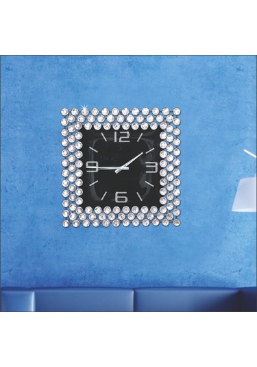 En Zengin Dekoratif Rustik Çok Taşlı Çerçeveli Duvar Saati Çok Renkli