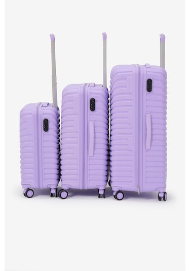 3'lü Set Silikon Kırılmaz Pp Unisex Lila Valiz Pwvlz005 Lila