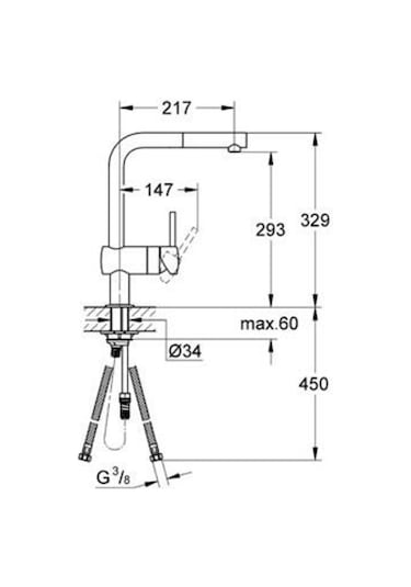 Grohe Minta 32168000 Tek Kumandalı Spiralli Eviye Bataryası