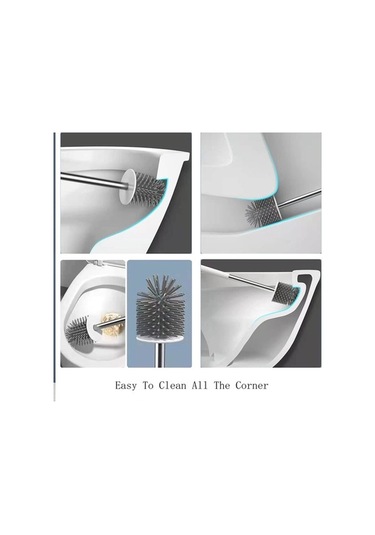 Dancemonkey Lichen Tuvalet Fırçası Ve Tutucu Seti Silikon Tuvalet Fırçası Ve Gp Beyaz