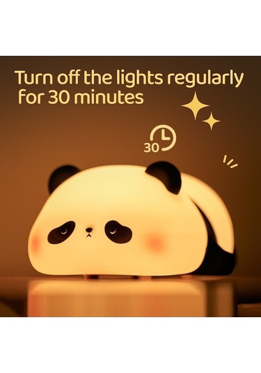 Flybuy Uyku Silikon Sevimli Panda Lambası Lambası Lamba Kontrol Karartma İçin Gece Dokunmatik Çocuklar Başucu Vd Çok Renkli