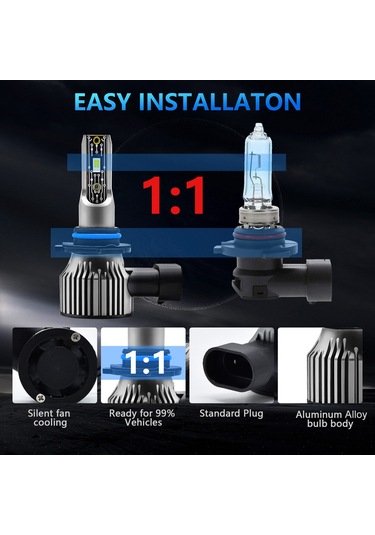 9006/hb4 Led Far Ampulleri Ip68 Su Geçirmez Araba Led Far Ampulleri 6500k 120w 12000lm Parlak Led Farlar, 2 Adet