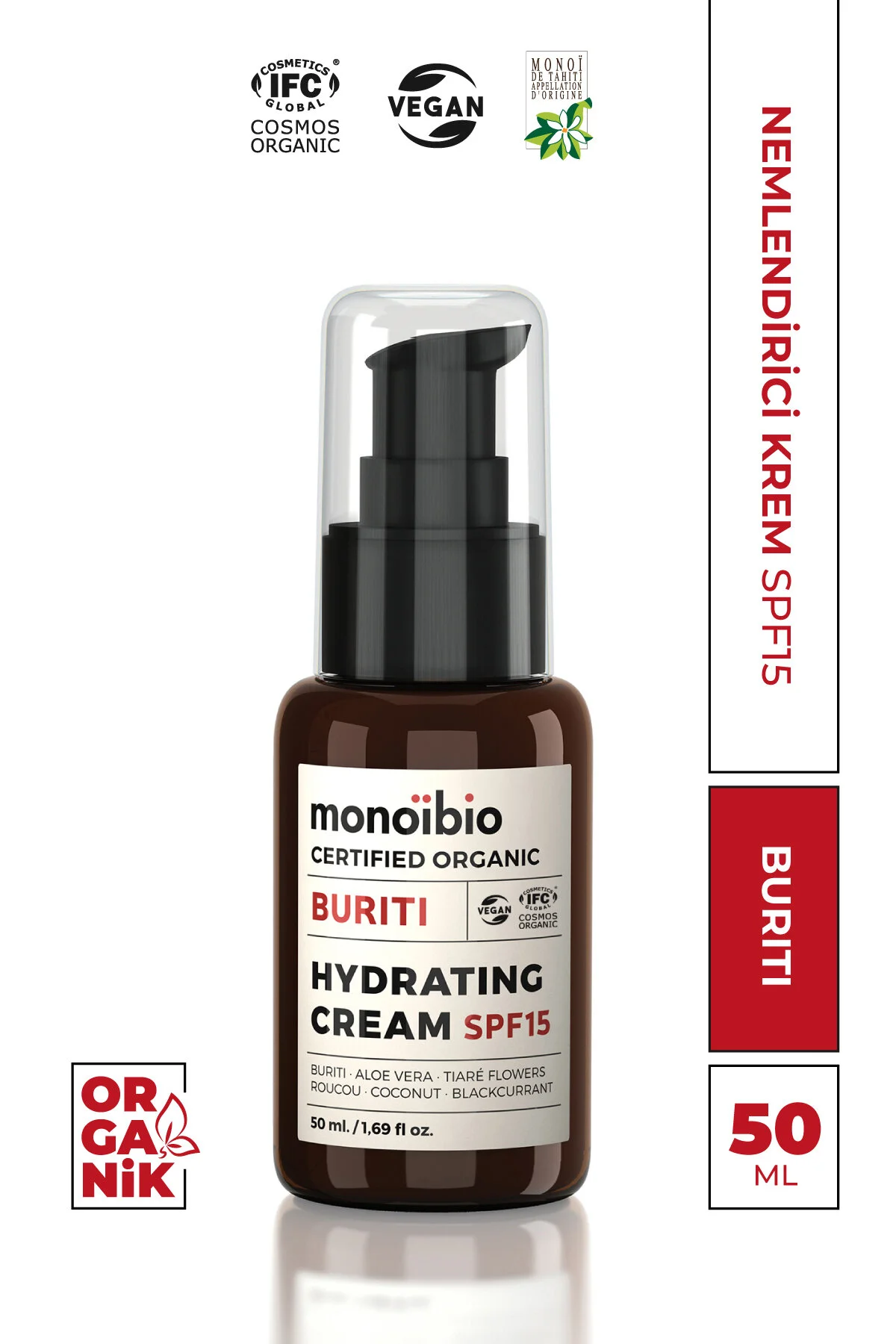 Monoibio Buriti Organik Cilt Bakım Kremi Spf 15 Krem 50 Ml