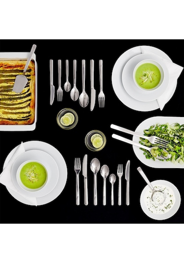 8 Kişilik Çatal Bıçak Takımı, Paslanmaz Çelik, 56 Parça Açık Gri