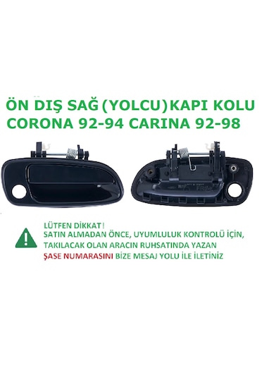 Toyota Corona Ön Sağ Dış Kapı Açma Kolu 1992-1997 Ön Yolcu Tarafı