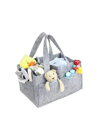 Babylondy Keçe Anne Bebek Bakım Çantası Düzenleyici Organizer - Gri Grimodel:xac002 Gri