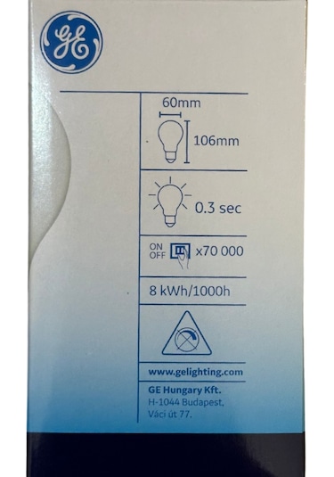 General Electric 8w 2700k Sarı Işık E27 Duylu Led Cam Ampul
