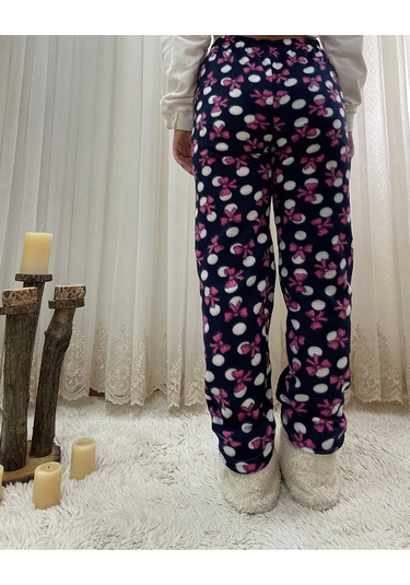 Cepsiz Kışlık Polar Kadın Pijama Altı Tek Alt Je23 Lacivert