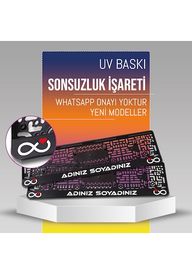 Sonsuzluk İşareti Plakalık, 2 Adet Premium Uv Baskı, Plakalıkhane