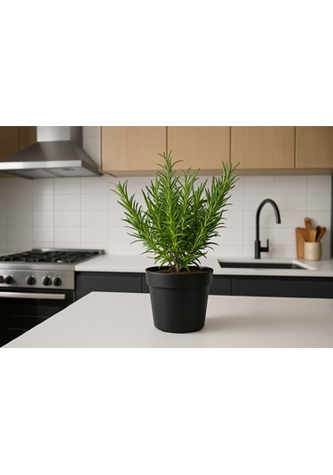 Saksıda Biberiye 3 Adet - Mutfakta Hazır Biberiye Rosmarinus