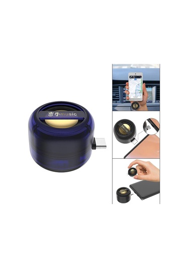Mini Telefon Hoparlörü, Hoparlörle Şarj Edilebilir Fiş, Telefon Kompakt, Mavi, 41x41x34mm