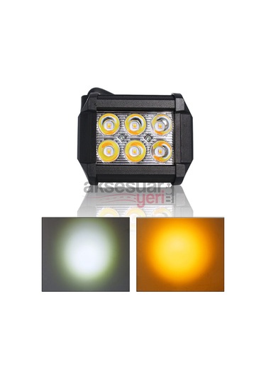 Offroad Sis Çalışma Lambası Turuncu Beyaz Cakar Modlu 12 Led 18w