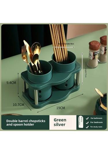 Moveevo Mutfak Taşınabilir Çubuk Ve Kaşık Depolama Rafı, Dayanıklı Malzeme, Kolay Montajlı, Yeşil-gümüş Renk, Çok Fonksiyonlu Organizatör Diğer