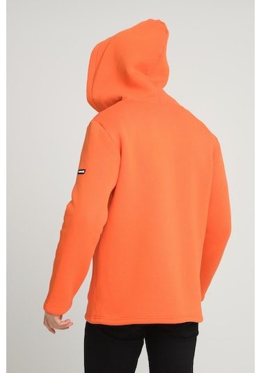 Alexandergardı Kapüşonlu İçi Şardonlu Oversize Hırka E23-607 03 Turuncu