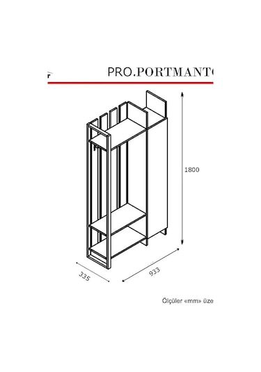 Portmanto Paris Çırağan Antrasit
