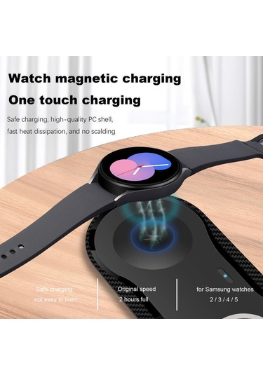 Monyee 2-in-1 Kablosuz Şarj Platformu: Samsung Telefon Ve Saat 5 Pro İçin 20w Hızlı Şarj, Abs Malzeme, Taşınabilir