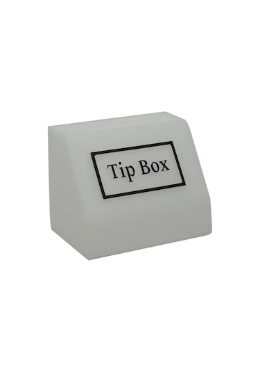 Karlobi - Pleksi Tip Box Bahşiş Kutusu Buz Beyaz 20x13x12 Cm