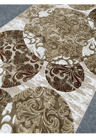 Saray Halı Lüks Nepal 12397 150x230 Vizon Kiremit Krem 4 M2 Halı
